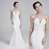 French Brated Fish-Tailed And Stingy Face Thin Travel Light Wedding Dress Dress Dress Year Banquet HZ0517