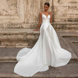2026 New Women's Dress Sexy V-Neck Sleeveless Tail Wedding Dress Dress HZ0517