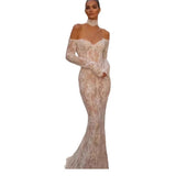 The Waist Fishtail Wedding Dress 2026 New Word Shoulder Small Tail Sexy Bare Back Wedding Dress HZ0517