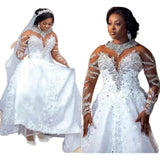 African Large-Size Wedding Dress 2026 New Body-Repair Fishtail Welcome Long Sleeve Tailed Wedding Dress HZ0517