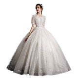 Wedding Dress 2025 New European-Style Strap Sexy Bridal Wedding Dress In Sleeve Size Lace Yarn HZ0517