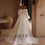 For A Word Shoulder Three-Dimensional Flower Short Dress Before The Long Tailed Bride Engagement Dress HZ0517