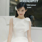 Simplicity And Light Wedding Dress French New Bride Go Out Yarn Small Tail Temperament Banquet Evening Dress Summer HZ0517