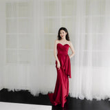 2026 New Simple Skinny Thrying Face Brawn Fishtail Bride Toast Evening Dress Back Door HZ0517