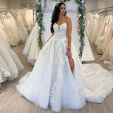 Wedding Dress High-End Lace Punge Small Tail Dress Wedding Engagement Elegant Long Dress HZ0517