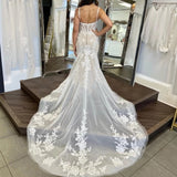 White Slings With Waist Fishtail Wedding Dress Showing Thin Body Sexy Banquet Evening Dress HZ0517