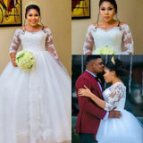 Wedding 2026 New Bride Wedding Shoulder Long-Sleeved Lace African Bride HZ0517