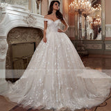 One-Word Shoulder Wedding Dress 2026 New French Bridal Dress Tailed By Simple Small Wedding Dress HZ0517