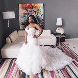 Wedding Dress White Breast-Wearing Fishtail Thin Temperament Elegant Engagement Dress 2025 HZ0517