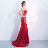 Evening Dress Women's New Fashion Banquet Long Elegant Sexy Princess Fishtail Annual Host Dress HZ0517