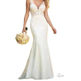 Temperament Wedding Dress V Beautiful Long Elegant Sexy Fishtail Wedding Dress Spring HZ0517