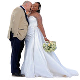 Elegant Beaded Mermaid Wedding Dress Plus Yard Hallucinatory Horn Trumpet With Detachable Tail HZ0517