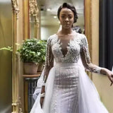 2026 New New Wedding Dress Bride Wedding Lace Long-Sleeved Wedding Dress HZ0517