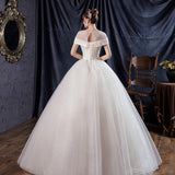 Main Wedding Dress Starry 2025 New Bride Shoulder French Senji Champagne Yarn F76 HZ0517