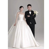 Brased Light Wedding Dress White Spring And Summer New Bridal Yarn High-End Yarn 2025 French Retro Dress Women Sleeveless HZ0517