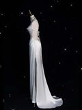 New 20256 Goddess Winding Noodle Tie With Bare Back High-Rise Fishtail Long Dress Light Extravagance Evening Dress HZ0517