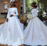 The Main Wedding Dress 2026 New Drag-Tailed Bridal Temperament Simple Slim Thin And Coarse Arm Wedding Dress HZ0517