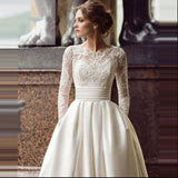 Main Wedding Dress 2026 New Long-Sleeved Lace Small Tail Wedding Dress Spring HZ0517