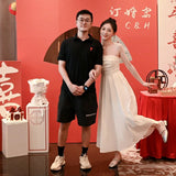 Smear The Breast-Shape Small Wedding Dress Simple Atmosphere Out Of The Yarn Noodles Certificate Engagement Dress Dress Usually Wear HZ0517