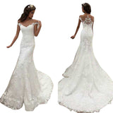 Fishtail Wedding Dress In The Spring Of 2026 New Bridal French Light Wedding Dress Small Round Collar Sexy Tug Tail Thin Wedding Dress HZ0517