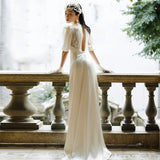 French Light Wedding Dress Density Simple Thin Temperament Bare Back Travel Shooting On The Exterior Small Tail Yarn Welcome Dress Woman HZ0517