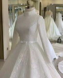 Wedding Bride 2026 New Long-Sleeved White Ponve Court Lace Wedding Dress HZ0517