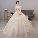 Main Wedding Dress 2025 New Bridal Bosom Champagne French High-End Sense Simple Retro Yarn Light HZ0517