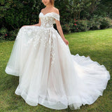 2026 New Sexy Lace Side-To-Shoulder Wedding Dress Bridal Dress HZ0517