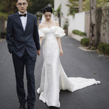 Fishtail Light Wedding Dress Linden Noodles New Temperament Elegant Bride Welcome Out Of The Yarn Super Fairy Dream Thin Dress HZ0517