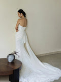 French Retro High-End Feel Lace Fishtails Bridal Bridal Light Wedding Dress Yarn Forest Small Tail Dress HZ0517