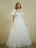 Small High-Waisted Bubble Sleeve Sweet Princess Wind Korean Version Of The Bridal Certificate To Shoot The Sentite Light Yarn HZ0517