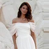 2026 New Wedding Dress Bride Word Shoulder Thin Sen Family Princess Fluffy Skirt French Style Yarn High-End Temperament Fairy HZ0517