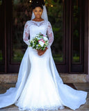 New Tulle Tectaic Dress African Large-Size Fishtail Long Tail Wedding Dress HZ0517
