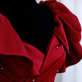 Wedding Toasting Winter Cover Arm New Wine Red Vertiny Bride Wedding Thanks Banquet Dress Is Thin HZ0517