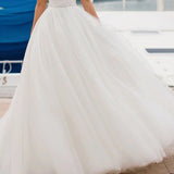 Wish Travel Sexy Breast Lace Long Thin And Light Wedding Dress HZ0517