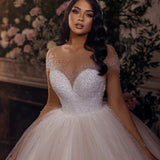 2026 New Wedding Dress Light Luxury Dream Princess Wind Tail Heavy Industry Light Spong Skirt Bridal Dress HZ0517
