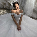 Wedding White Lace A Word Shoulder 2026 New Small Tail Su Wedding Dress HZ0517
