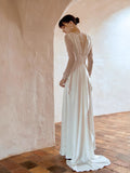 2026 New Retro French-Style Long-Sleeved A-Supling Elegant Niche Bride Outdoor Lawn Travel Certificate HZ0517