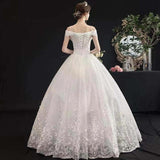 One-Word Shoulder Wedding Dress 2026 New Bridal Small French Retro Set Of Simple Travel Wedding Wedding Dress HZ0517