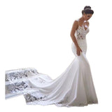 2026 New High-End French Sexy Thin White Dress Travel Photo Wedding Dress Sling Slings Fish Tail Ass HZ0517