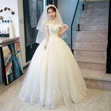 Main Wedding Dress 2025 New Bridal Small French Dress Temperament Shoulder Long-Sleeved Retro Heavy Industry Summer HZ0517