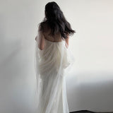 Morning Robe Female Bride High Sense Simple Denance Light Wedding Dress Small French Engagement Dress Welcome Out Of The Yarn HZ0517