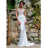 Banquet Evening Dress New Fashion Sexy Perspective Leak Back Fishtail Big Tail Wedding Dress Summer HZ0517