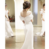 French One-Word Shoulder-To-Night Dress Sexy Open-Fork White Art Test Solo Performance Suit Waist Fish Tail Small Tail Light Marriage HZ0517