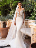 Wedding Dress For 2026 New Deep-Collar Wedding Dress Hollow Fish Tail Water Lace Tailing Wedding Dress HZ0517