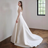 French-Style Linden Light Wedding Dress 2025 New Bridal Simple Niche High-End Feeling Out Yarn Tail White Dress Dress HZ0517