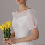 French Light Wedding Dress 2026 New Density Simple Light Yarn White Dress Dress Welcome Out Of The Yarn HZ0517