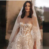 Bride Drag Tail Wedding Dress 2026 New Wedding Dress White Sexy Back Shoulder Dreamy Line HZ0517