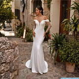 One-Word Shoulder-To-Shoulder Bridal Tug-Tail Wedding Dress Dingy Evening Dress Woman HZ0517
