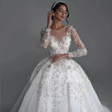 Wedding Dress 2026 Spring New Bride One-Word Fashion Sexy Thin Lace Wedding Dress Tail Size HZ0517